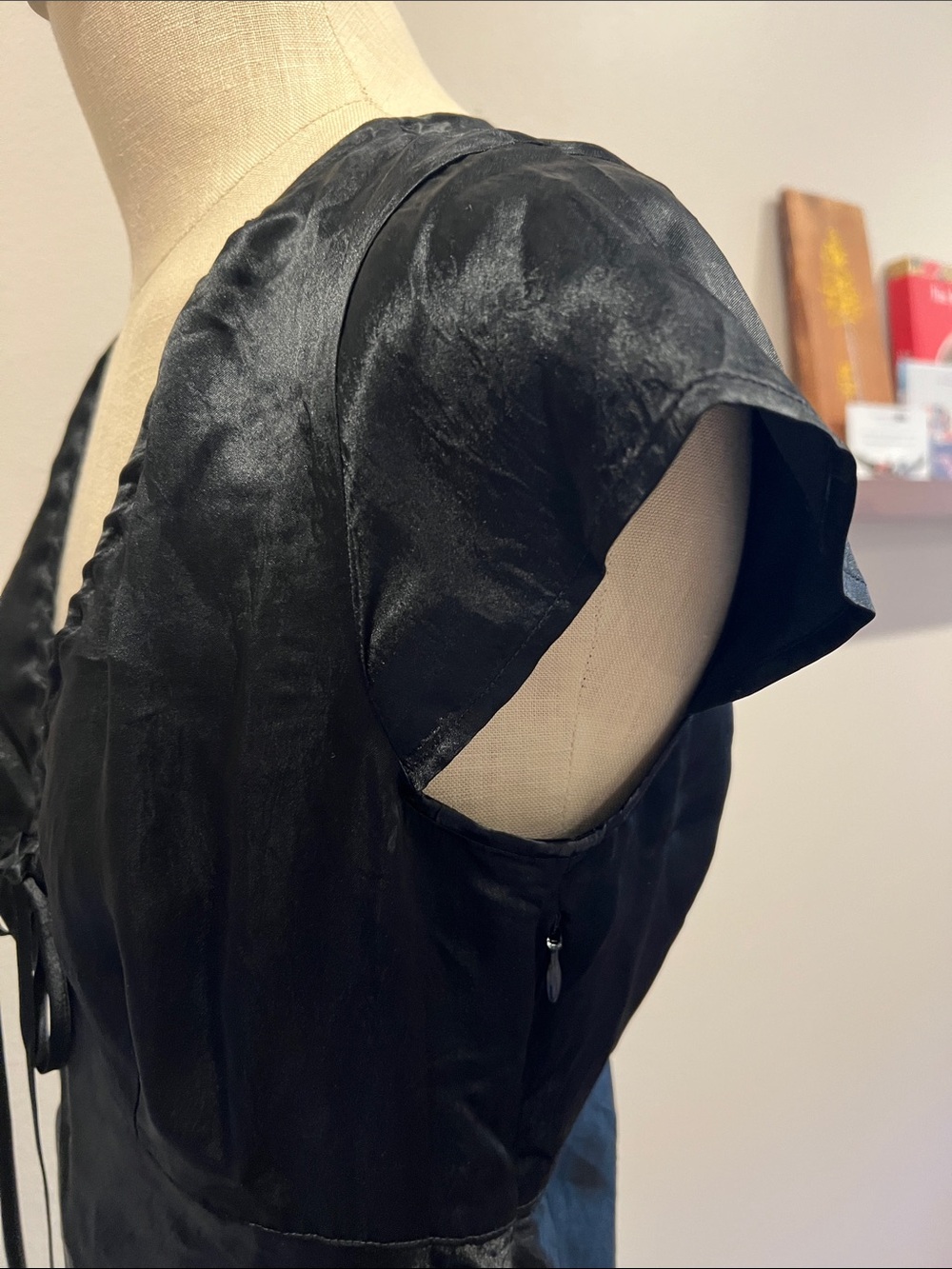 J. Crew Short sleeve slip dress in textured satin - Picture 5 of 6